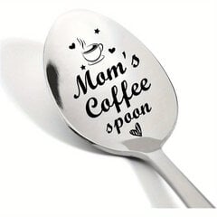 Kaiverrettu lusikka Mom's Coffee Spoon, hopea, 1 kpl. hinta ja tiedot | Muut hauskat lahjaideat | hobbyhall.fi