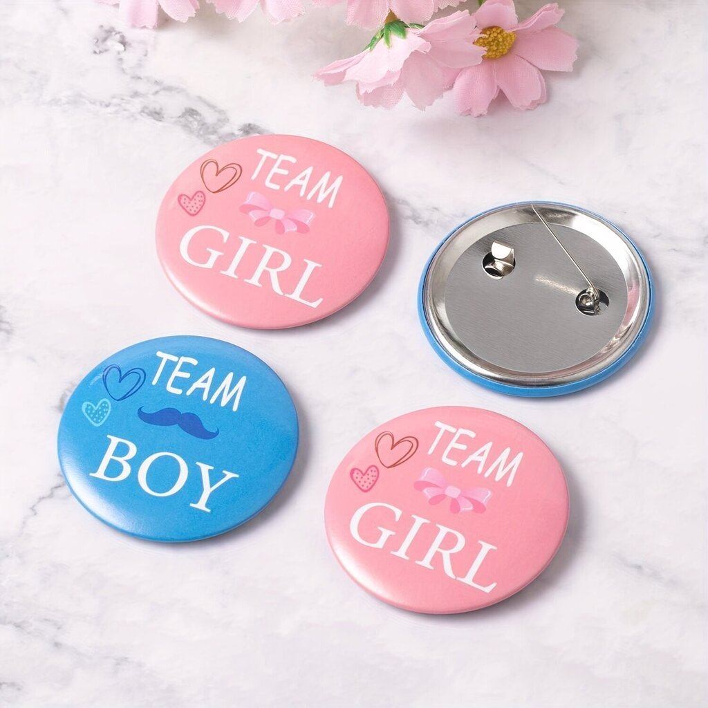 Gender Reveal Button Pins 35101, 12 kpl. hinta ja tiedot | Muut hauskat lahjaideat | hobbyhall.fi