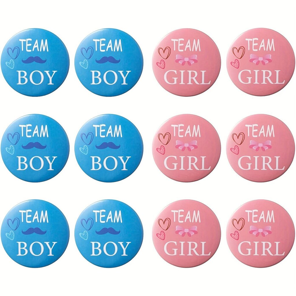 Gender Reveal Button Pins 35101, 12 kpl. hinta ja tiedot | Muut hauskat lahjaideat | hobbyhall.fi