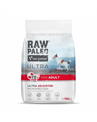 Raw Paleo Ultra mažų veislių šunims su jautiena, 750 g hinta ja tiedot | Koiran kuivaruoka | hobbyhall.fi