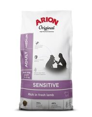 Arion Original Sensitive Adult suaugusiems vidutinių veislių šunims su ėriena, 12 kg hinta ja tiedot | Koiran kuivaruoka | hobbyhall.fi