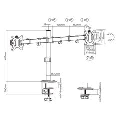 Sbox LCD-352/2-2 hinta ja tiedot | Näyttötelineet | hobbyhall.fi