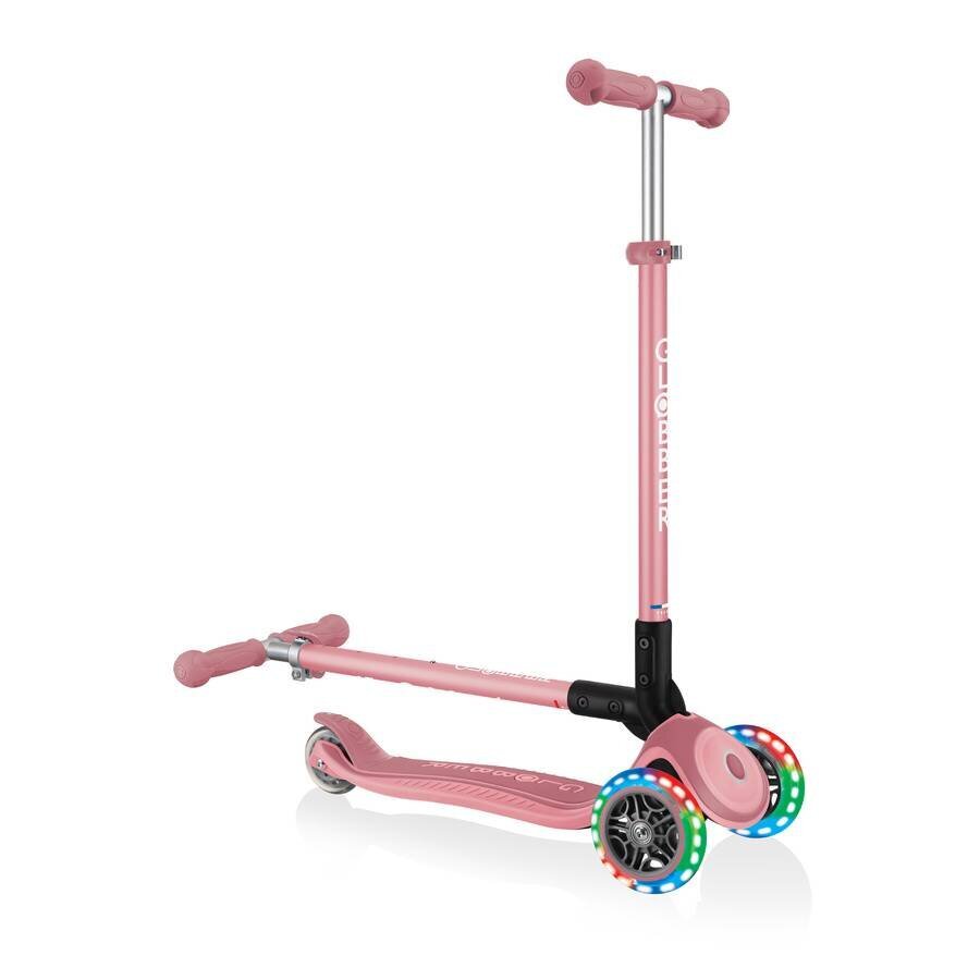 Skootteri Globber Primo Foldable Plus Lights / Pastelli Pink hinta ja tiedot | Potkulaudat | hobbyhall.fi