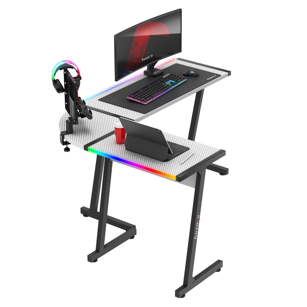 Desk Hero 6.0 RGB Valkoinen hinta ja tiedot | Tietokonepöydät ja työpöydät | hobbyhall.fi