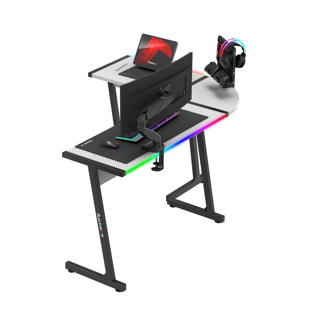 Desk Hero 6.0 RGB Valkoinen hinta ja tiedot | Tietokonepöydät ja työpöydät | hobbyhall.fi