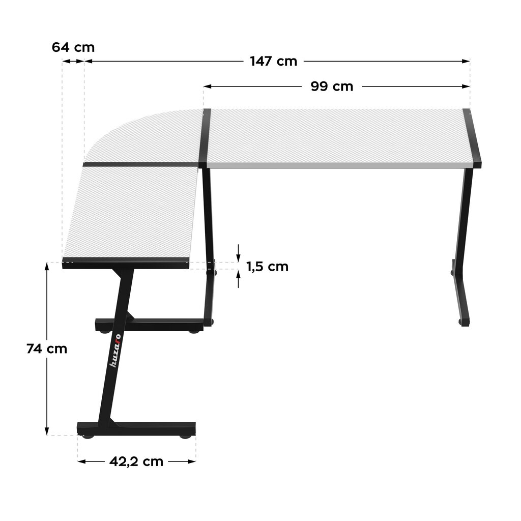 Desk Hero 6.0 RGB Valkoinen hinta ja tiedot | Tietokonepöydät ja työpöydät | hobbyhall.fi