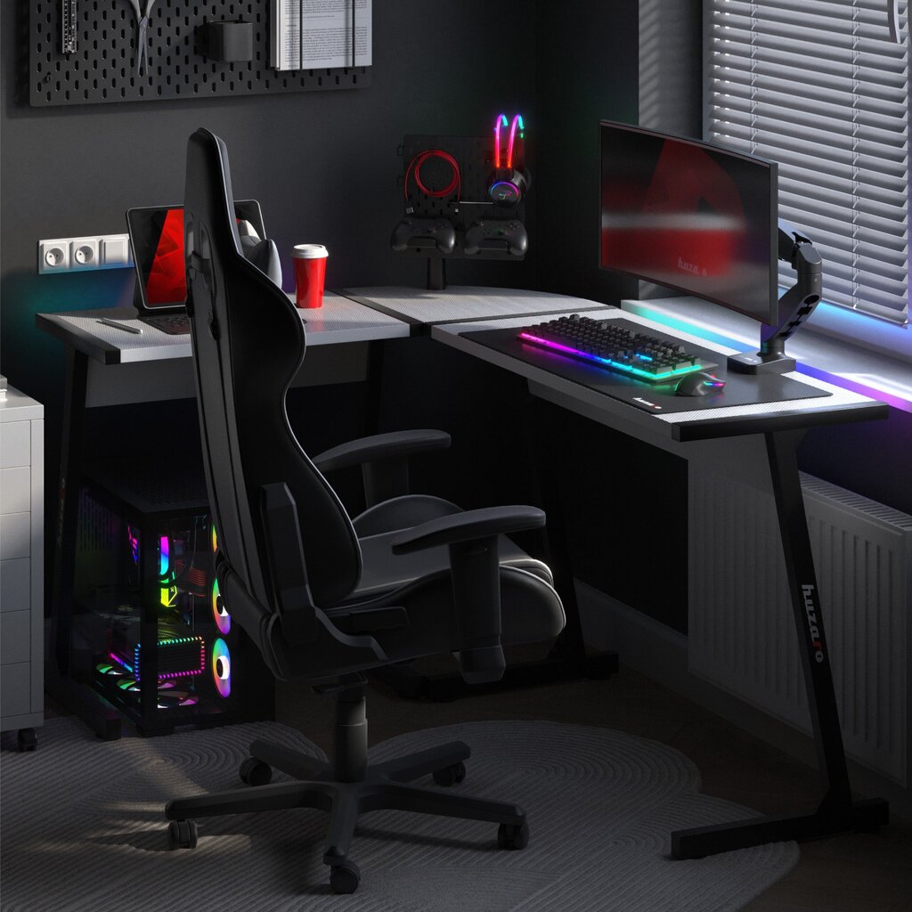 Desk Hero 6.0 RGB Valkoinen hinta ja tiedot | Tietokonepöydät ja työpöydät | hobbyhall.fi