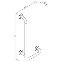 Kaareva tuki vammaisille (vas.) 800x400mm, valkoinen hinta ja tiedot | Kylpyhuoneen apuvälineet | hobbyhall.fi