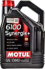 Oil Motul 6100 Synergie+ 10W40, 4L (109463) hinta ja tiedot | Moottoriöljyt | hobbyhall.fi