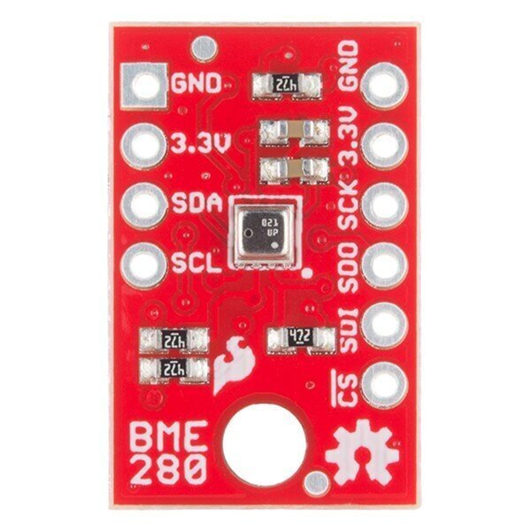 Digitaalinen kosteus-, lämpötila- ja ilmanpaineanturi SparkFun SEN-13676 BME280 hinta ja tiedot | Sääasemat, lämpö- ja kosteusmittarit | hobbyhall.fi