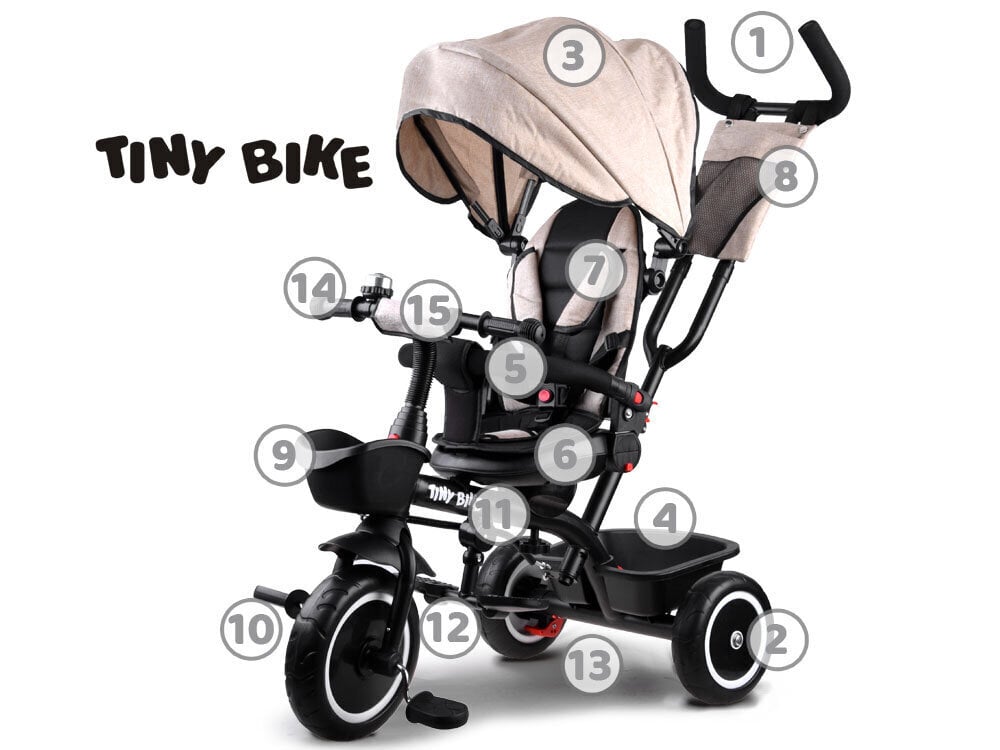 Kolmipyörä Tiny Bike, ruskea hinta ja tiedot | Kolmipyörät | hobbyhall.fi