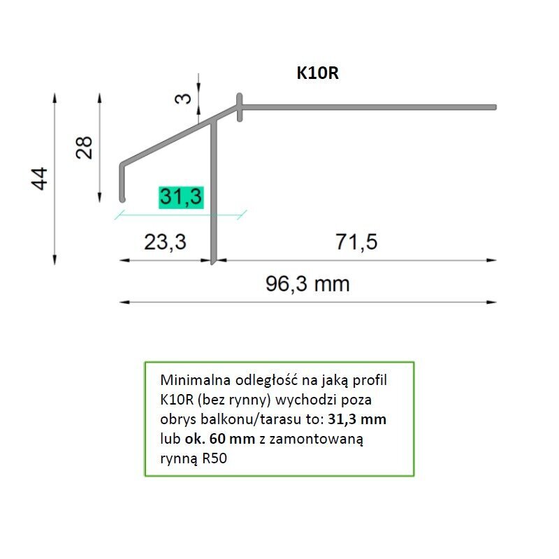 Reunaprofiili K10R Renoplast ohutkerroshartsille hinta ja tiedot | Saumalistat | hobbyhall.fi