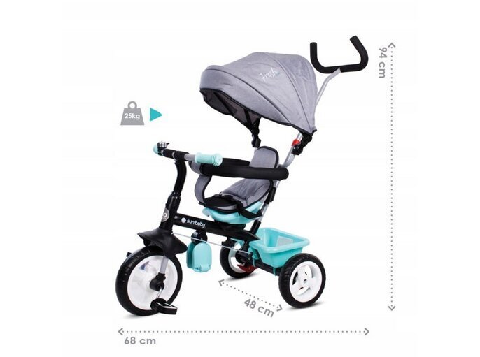 Kolmipyörä Sun Baby 2in1 Fresh 360, sininen/harmaa hinta ja tiedot | Kolmipyörät | hobbyhall.fi