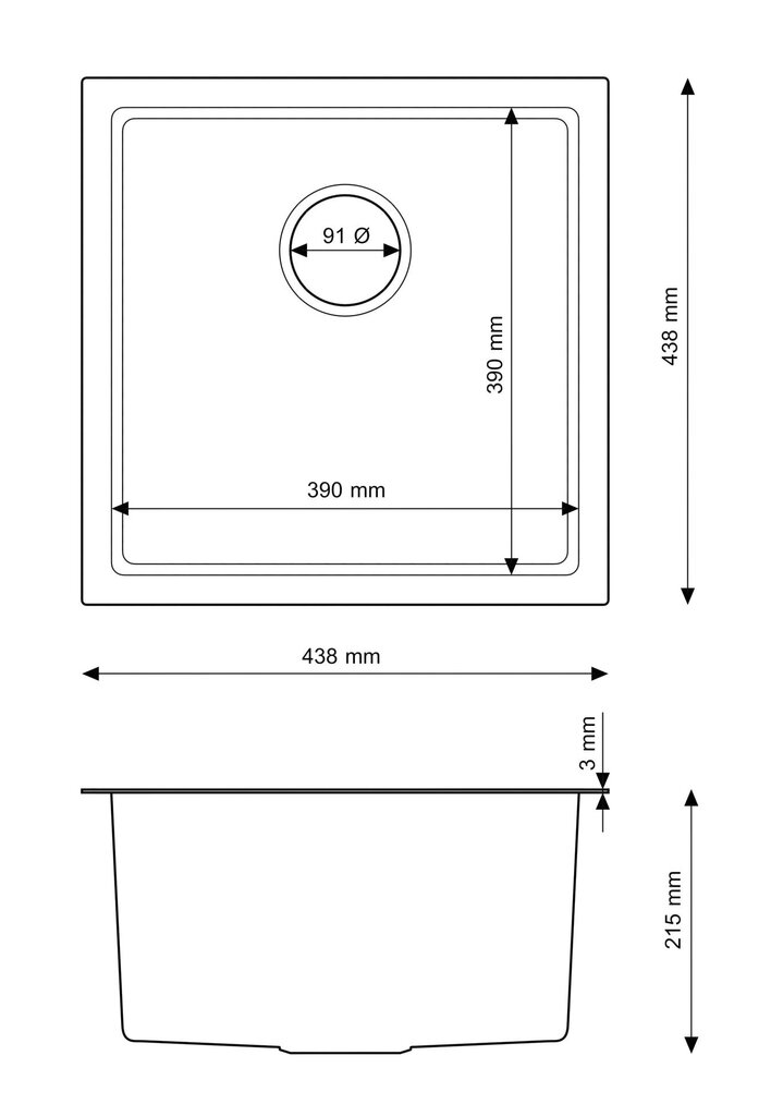 Teräsallas Granitan Bari 44, hopea hinta ja tiedot | Keittiöaltaat | hobbyhall.fi