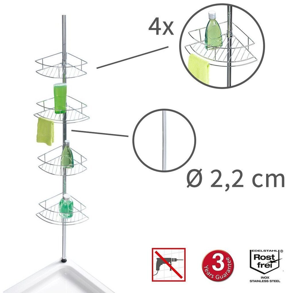 Suihkuhylly Weko, 23x63x56-275 cm hinta ja tiedot | Kylpyhuoneen sisustus | hobbyhall.fi