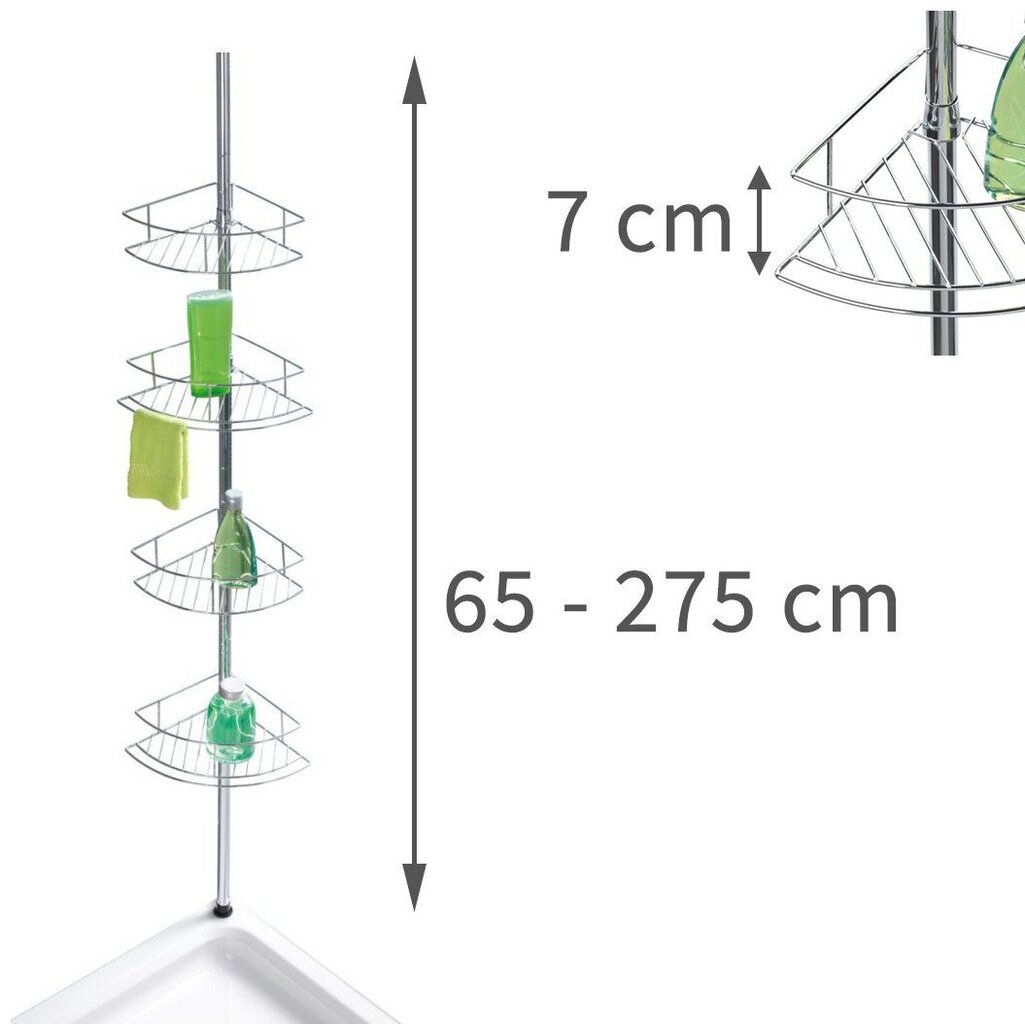 Suihkuhylly Weko, 23x63x56-275 cm hinta ja tiedot | Kylpyhuoneen sisustus | hobbyhall.fi