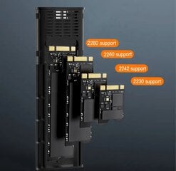 REAGLE NVME SATA PCIe M.2 SSD -kotelo USB-C 3.1 M2 -sovitintaskut hinta ja tiedot | Reagle Tietokoneet ja pelaaminen | hobbyhall.fi