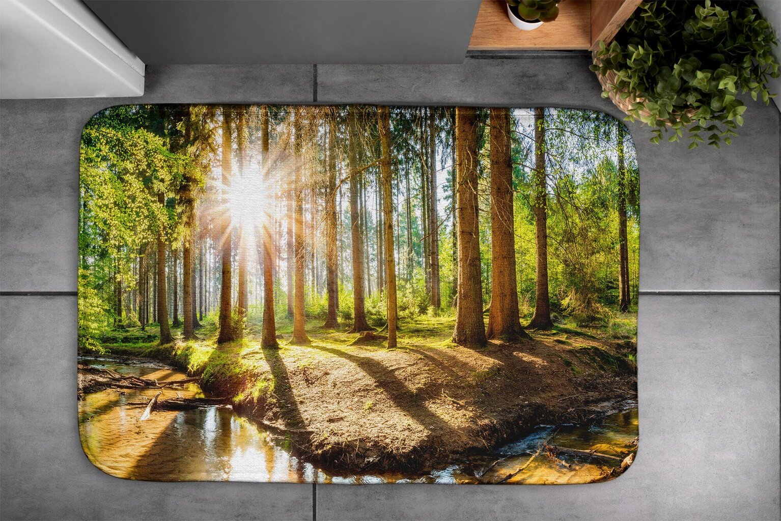 Kylpymatto Landscape Forest, 75x45 cm hinta ja tiedot | Kylpyhuoneen sisustus | hobbyhall.fi