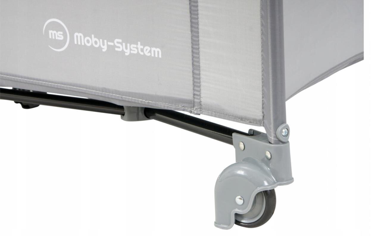 Matkasänky - leikkikehä Moby-System, 126x68 cm, harmaa hinta ja tiedot | Matkasängyt | hobbyhall.fi