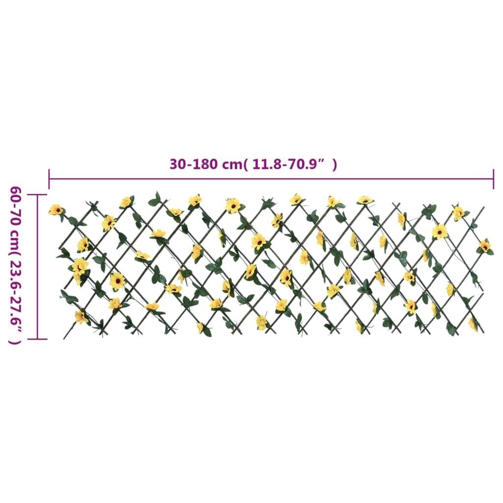 vidaXL Säleikkö tekomuratti laajennettava 5 kpl keltainen 180x60 cm hinta ja tiedot | Aidat ja tarvikkeet | hobbyhall.fi