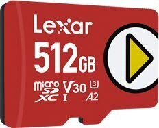 Lexar Play UHS-I 512 GB GB, micro SDXC, hinta ja tiedot | Kameran muistikortit | hobbyhall.fi