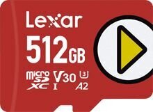 Lexar Play UHS-I 512 GB GB, micro SDXC, hinta ja tiedot | Lexar Puhelimet, älylaitteet ja kamerat | hobbyhall.fi
