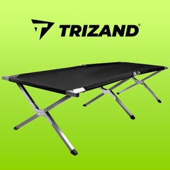 Retkisänky Trizand, 189x62,5x43 cm, musta hinta ja tiedot | Retkeilyvarusteet | hobbyhall.fi