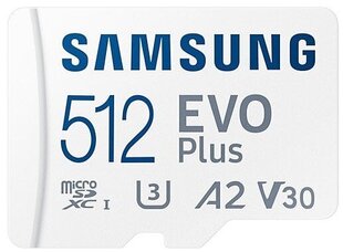 Samsung microSD Card EVO PLUS 512 GB, Mi hinta ja tiedot | Samsung Kamerat ja tarvikkeet | hobbyhall.fi