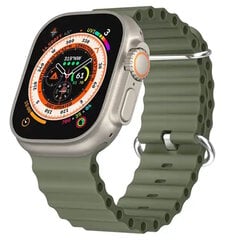 iWear S1 uritettu pehmeä silikoni 20 mm hihna Apple Watchille 49mm / 45mm / 44mm / 42mm Haki Green hinta ja tiedot | Älykellojen ja aktiivisuusrannekkeiden lisätarvikkeet | hobbyhall.fi