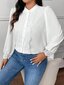 Plus Size pitkähihaiset paita elegantilla pitsillä, Electronics LV-120484, valkoinen, 1 kpl hinta ja tiedot | Naisten paidat | hobbyhall.fi