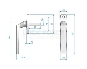 Ikkunalinkki "Hoppe Tokyo" hopea Arutech hinta ja tiedot | PVC-ikkunat | hobbyhall.fi