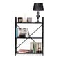 Puinen kirjahylly, 3 tasoa, metallirunko, Modern Home, 80 x 23,5 x 59,5 cm, musta hinta ja tiedot | Hyllyt | hobbyhall.fi