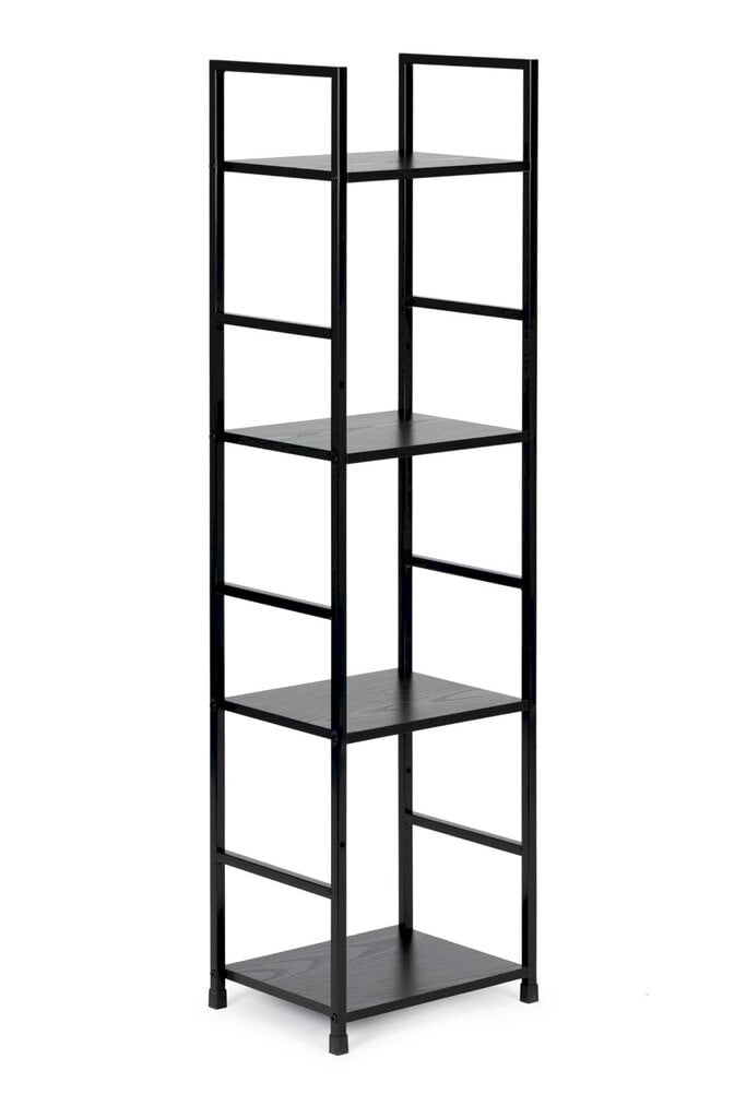 Moderni puinen kirjahylly metallirungolla ja 4 hyllyllä, Modern Home, 112 cm. x 23,5 cm. x 29 cm., musta hinta ja tiedot | Hyllyt | hobbyhall.fi