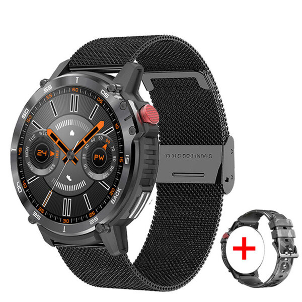 C22 Smart Watch Miesten Bluetooth Call 1,6 tuuman HD-näyttö 4G-muisti 400 mAh syke Terve Urheilu Fitness Rannekoru Älykello