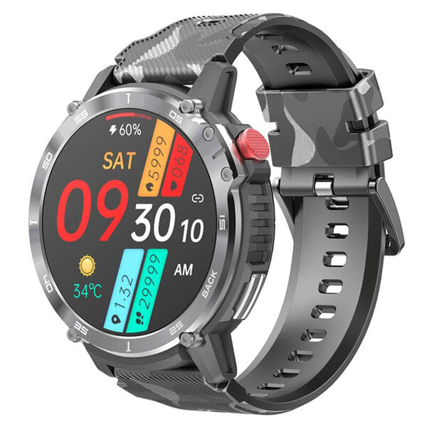 C22 Smart Watch Miesten Bluetooth Call 1,6 tuuman HD-näyttö 4G-muisti 400 mAh syke Terve Urheilu Fitness Rannekoru Älykello