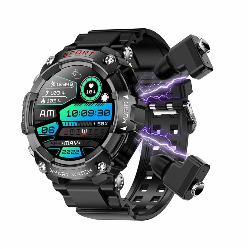 Smart Watch T96 Miesten TWS-kuulokkeet 1,52 tuuman Amoled 3 IN 1 Paikallinen musiikkisoitin Langattomat kuulokkeet Bluetooth Call -nappikuulokkeet Älykello hinta ja tiedot | Älykellot | hobbyhall.fi