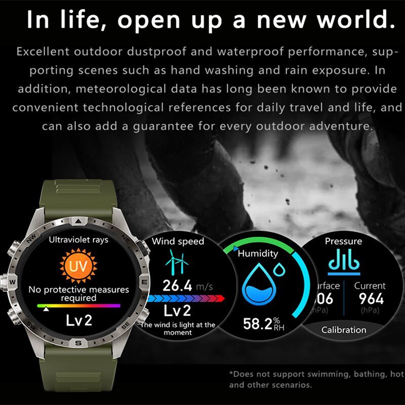 Smart Watch GT45 Miesten Bluetooth Call Outdoor Sports Voice Assistant Compass Health Monitoring Fitness Tracker Älykello hinta ja tiedot | Älykellot | hobbyhall.fi