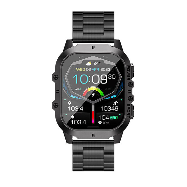 Smart Watch C26 Men Outdoor Sport Bluetooth Call 1,96" AMOLED suuri näyttö kuntomonitori Fitness Tracker -älykello