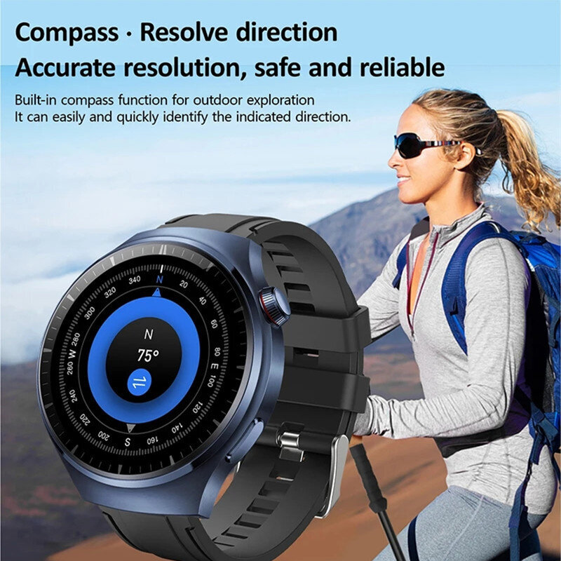 HK8 Hero Smart Watch ChatGPT AMOLED Miesten Bluetooth Puhelukompassi NFC Syke Jaettu näyttö Ai Voice Miesten Naisten Älykello hinta ja tiedot | Älykellot | hobbyhall.fi