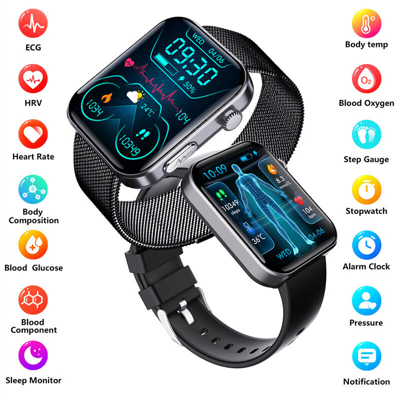 F300 Outdoor Smart Watch Miesten 2,1 tuuman iso näyttö Bluetooth-puhelu Urheilu Kunto EKG Terveys SOS-älykello hinta ja tiedot | Älykellot | hobbyhall.fi