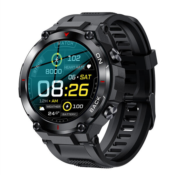 K37 Smart Watch GPS 1,32 tuuman 480 mAh Fitness Tracker sykeveren happi terveysmittari Outdoor Sport Miesten älykello