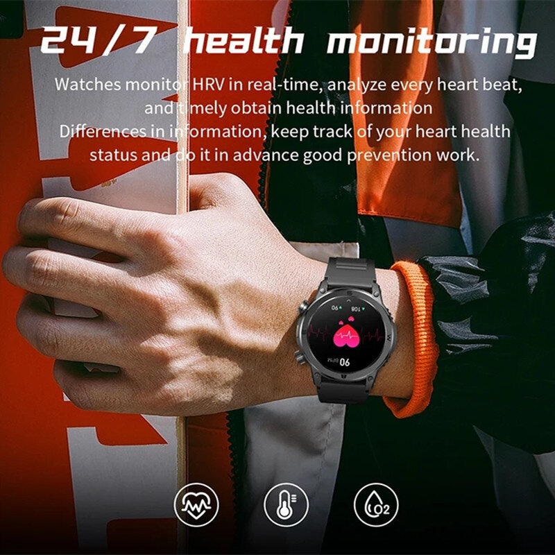 HM38 Miesten ulkourheiluälykello 1,43 tuuman Amoled-suuren näytön Bluetooth-puhelu Multi Sport Mode Fitness Tracker SmartWatch hinta ja tiedot | Älykellot | hobbyhall.fi