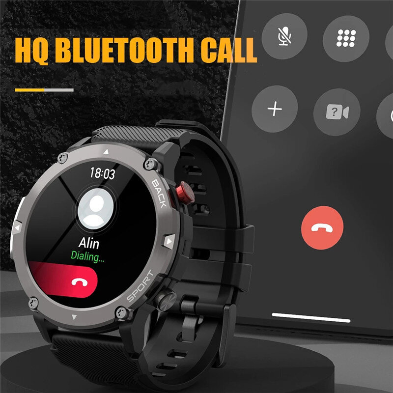 Smart Watch C21 Men Outdoor Sport 1,32" suuren näytön rannekello Fitness Tracker Bluetooth Call Health Monitor -älykello hinta ja tiedot | Älykellot | hobbyhall.fi