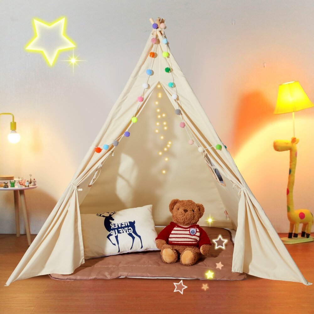 Lasten Teepee-teltta Vevor, 1180x1430x1180mm hinta ja tiedot | Lasten leikkimökit ja -teltat | hobbyhall.fi