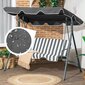 Keinu katoksella, ModernHome, 210cmx145cm, vedenpitävä pinnoite, harmaa hinta ja tiedot | Keinut | hobbyhall.fi