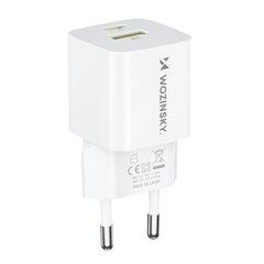 Verkkolaturi, Wozinsky, GaN QC3.0 USB-A, USB-C, PD, 33 W., valkoinen . hinta ja tiedot | Varavirtalähteet | hobbyhall.fi