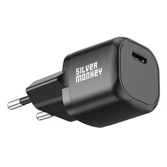 Mini verkkovirtalaturi, Silver Monkey, USB-C., 20 W., PD, musta hinta ja tiedot | Varavirtalähteet | hobbyhall.fi