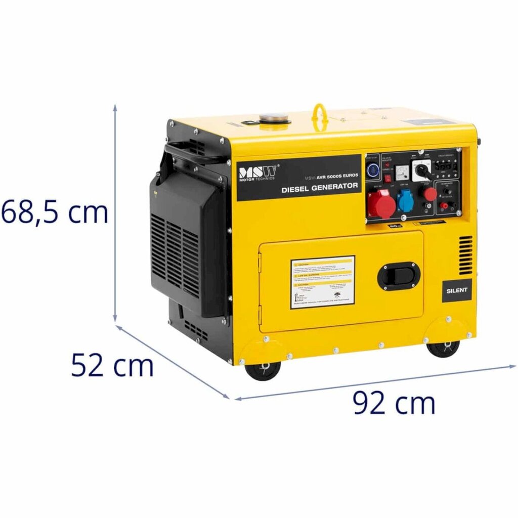 Dieselgeneraattori, MSW-AVR 5000S EURO51 hinta ja tiedot | Aggregaatit | hobbyhall.fi