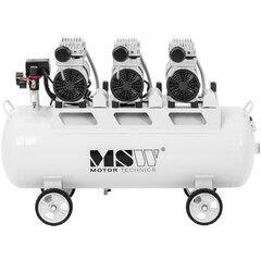 Öljytön ilmakompressori MSW-AIIR 65OFC1, 65 l, 4-7 bar, 3x 750 W. hinta ja tiedot | Aggregaatit | hobbyhall.fi