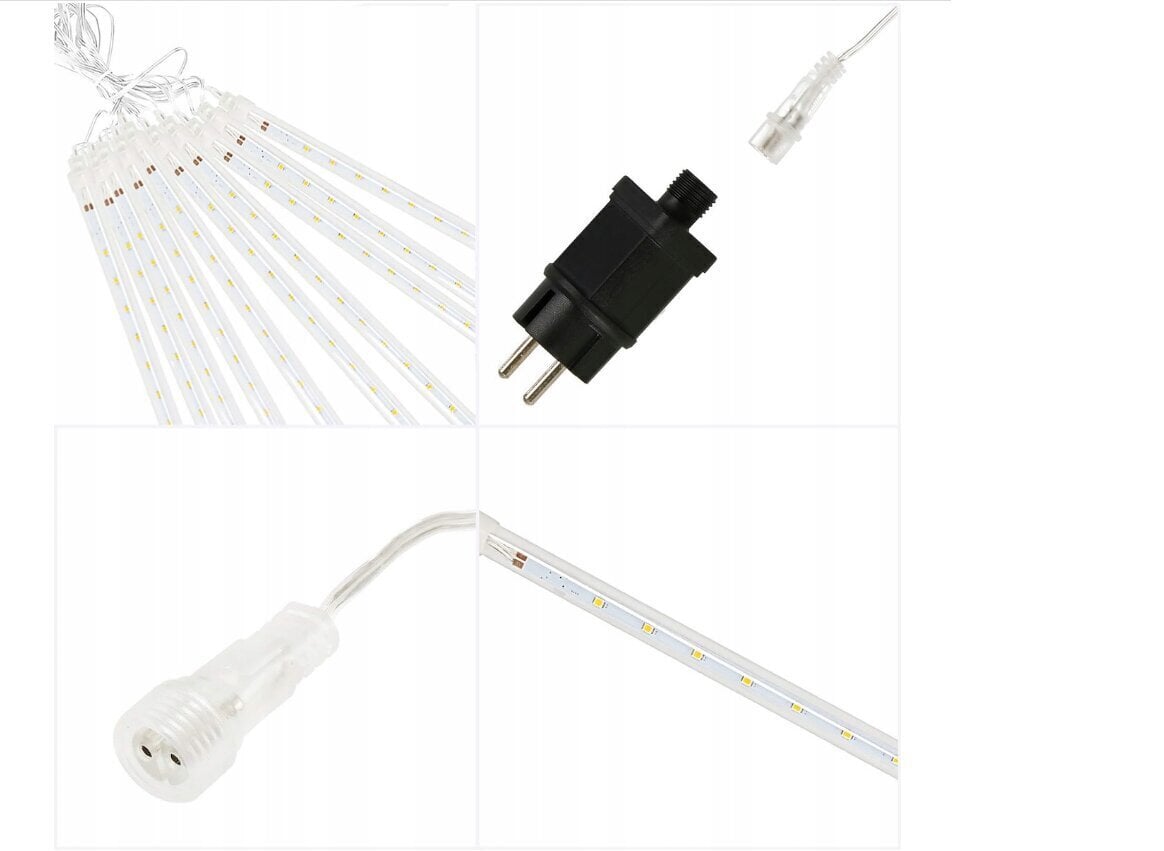 Joulu Led meteoriittijääpuikot, 10 kpl 480 led, 6 metriä. hinta ja tiedot | Jouluvalot | hobbyhall.fi